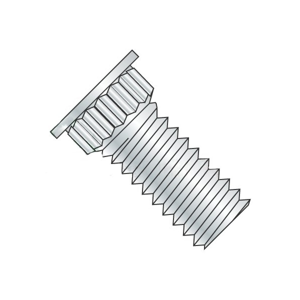 Newport Fasteners Clinch Stud, #4-40, 3/8", Broaching, Phosphor Bronze, Electro-Tin Finish, 5000 PK 589633 - main